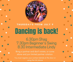 Dancing is back on Thursdays starting July 9th